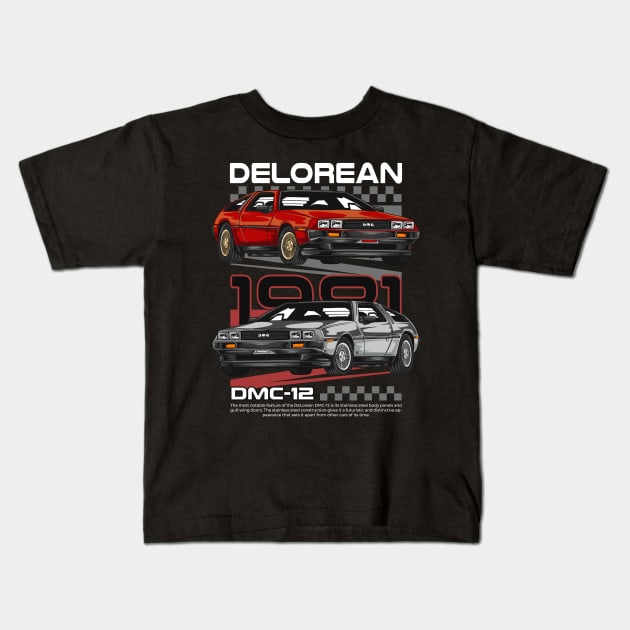 Futuristic Delorean Car Kids T-Shirt by milatees